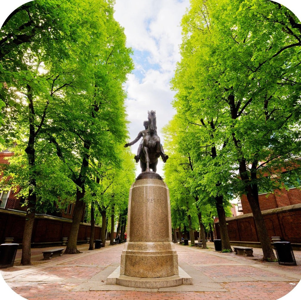 Boston Massachusetts Paul Revere On Horse Statue Freedom Trail Premium Drink Coaster Resin With Cork Backing 262317 75119 262317