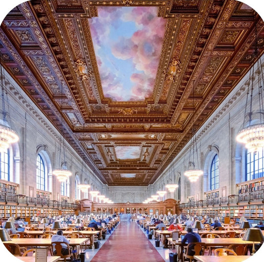New York City Public Library Rose Reading Room Premium Drink Coaster Resin With Cork Backing 262322 75124 262322