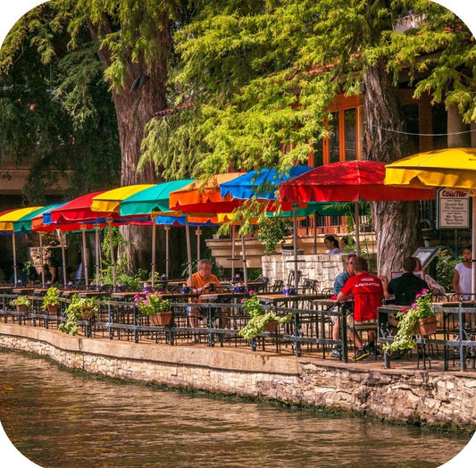 San Antonio Texas Historic Riverwalk Urban Waterway Premium Drink Coaster Resin With Cork Backing 262324 75126 262324