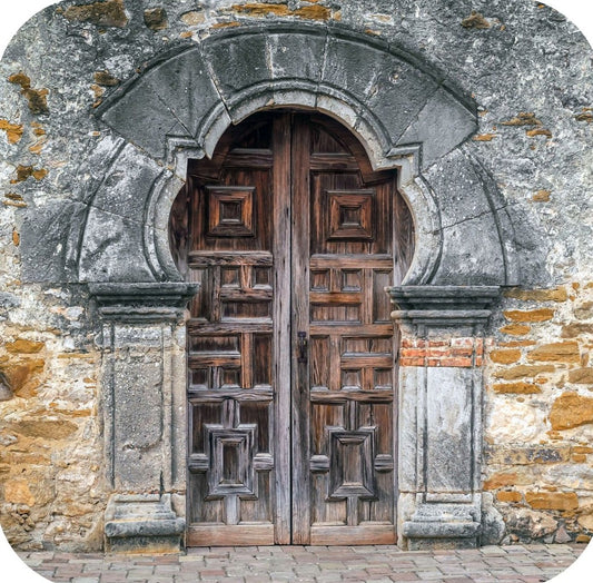 San Antonio Texas Mission San Francisco De La Espada Entrance Doors Premium Drink Coaster Resin With Cork Backing 262327 75129 262327