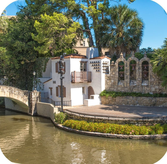 San Antonio Texas Riverwalk Premium Drink Coaster Resin With Cork Backing 262331 75133 262331