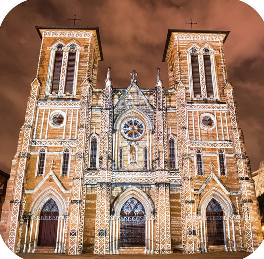San Antonio Texas San Fernando Mission At Night Premium Drink Coaster Resin With Cork Backing 262332 75134 262332