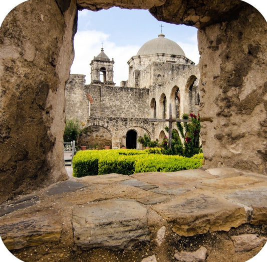 San Antonio Texas San Jose Mission Spanish Colonial Mission Premium Drink Coaster Resin With Cork Backing 262334 75136 262334
