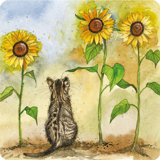 ALEX CLARK CAT AND SUNFLOWERS COASTER C233 | 262384