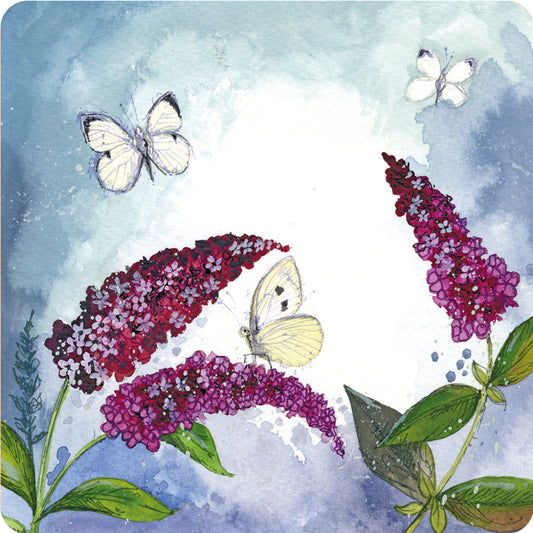 ALEX CLARK BUTTERFLIES AND BUDDLEIA COASTER C228 262396