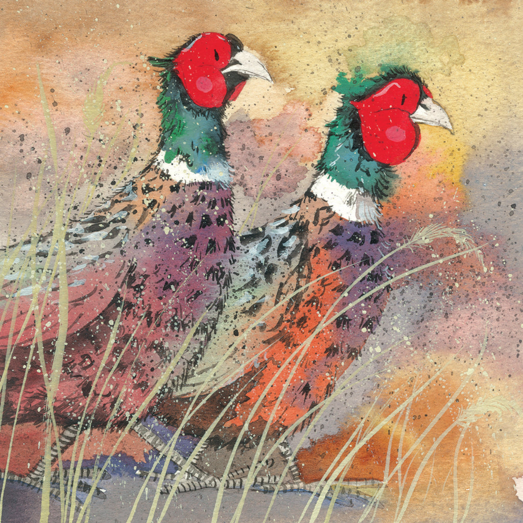 PLEASANT PHEASANTS BLANK CARD AC522