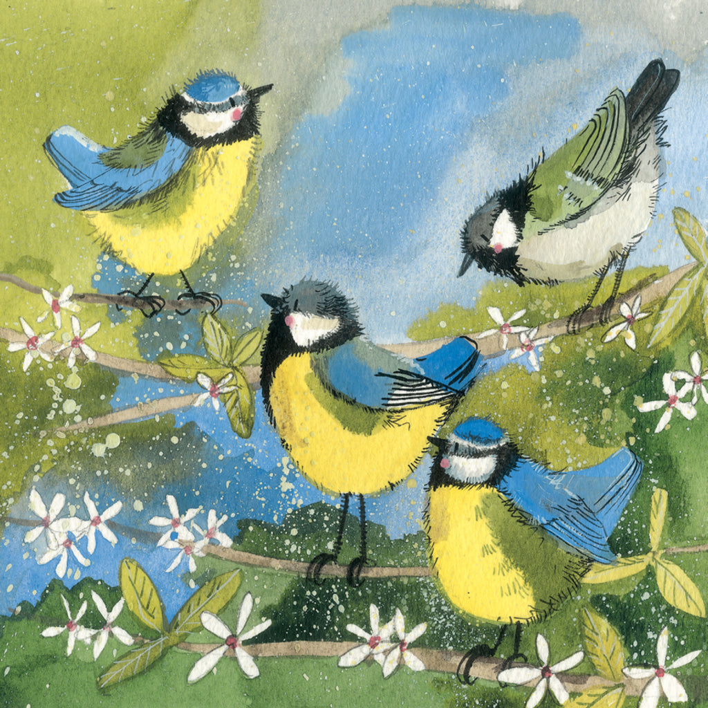 GREAT TITS BLANK CARD AC596