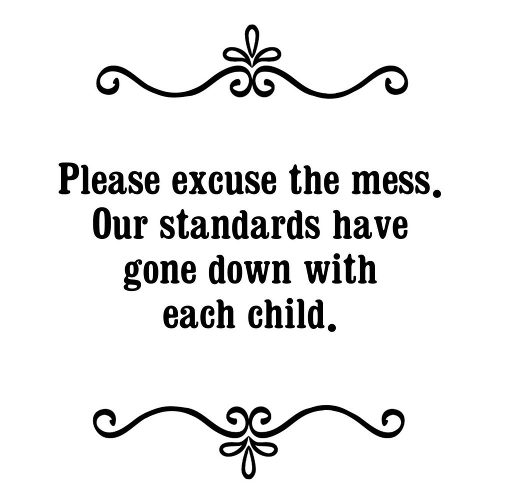 GGZ114 Please Excuse The Mess Our Standards Have Gone Down With Each Child Premium Drink Coaster Resin With Cork Backing | 2446 | 262472 262472