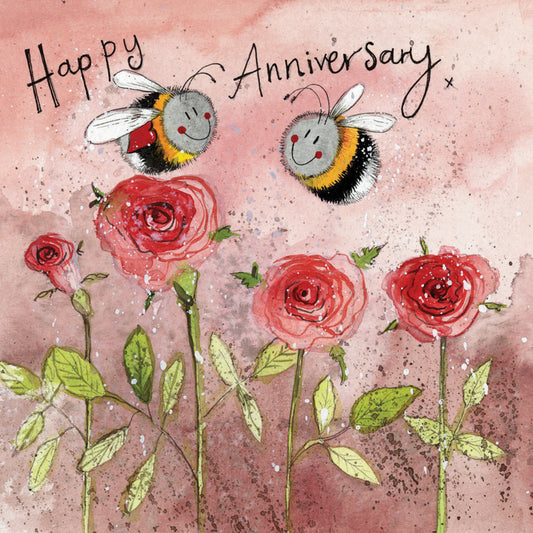 BEES & ROSES ANNIVERSARY CARD AC635