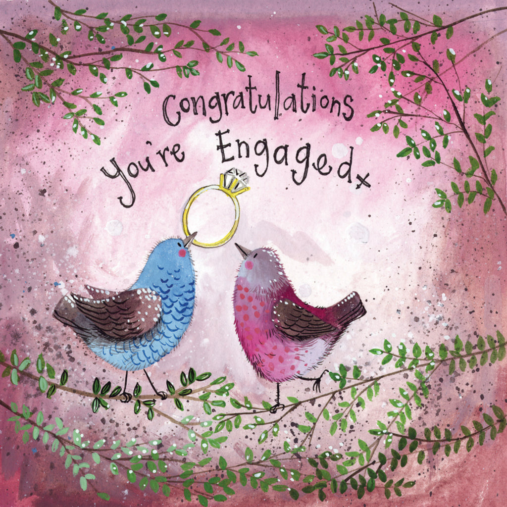 BIRDS OF A FEATHER ENGAGMENT CARD AC724