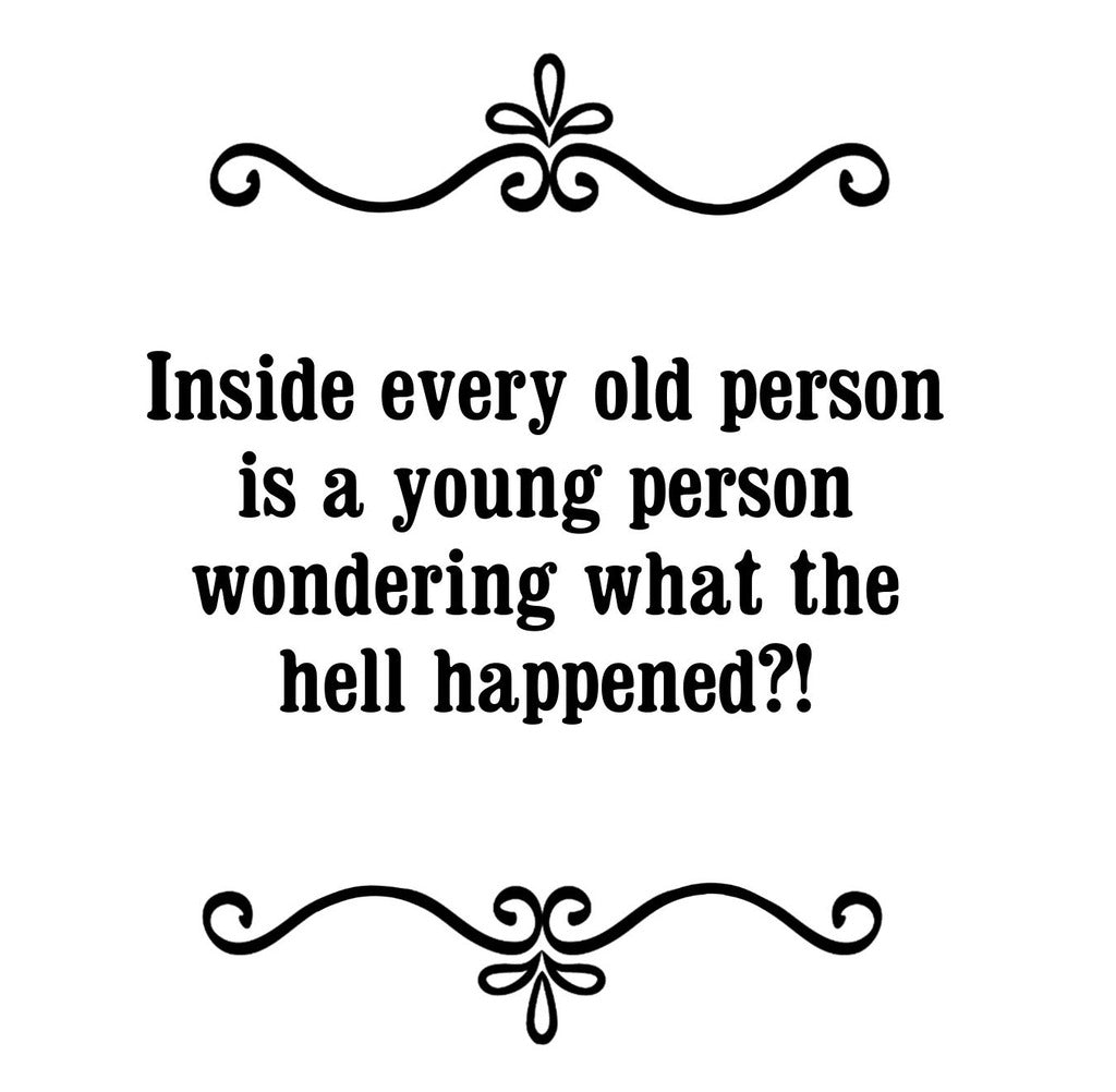 GGZ160 Inside Ever Old Person Is A Young Person Wondering What The Hell Happened Premium Drink Coaster Resin With Cork Backing | 2462 | 262602 262602