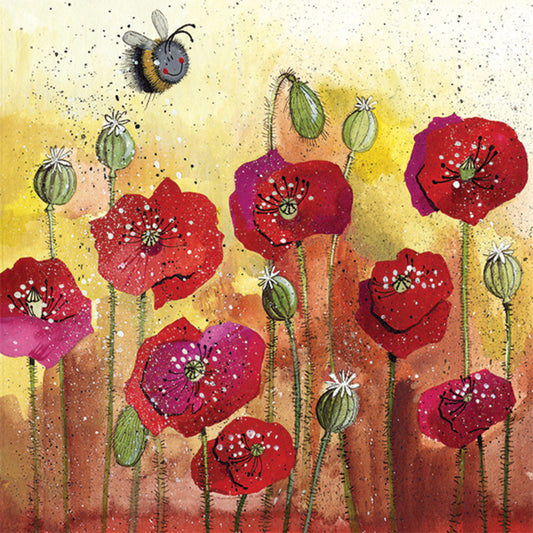 BEE & POPPIES BLANK CARD AC760