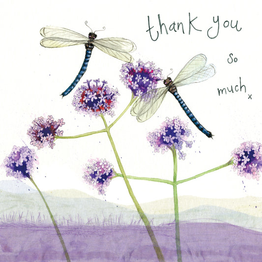 DRAGONFLIES THANK YOU CARD S182