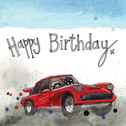 RED CAR BIRTHDAY CARD S270