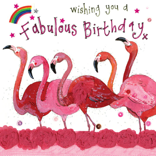 PRETTY FLAMINGOS BIRTHDAY CARD S320