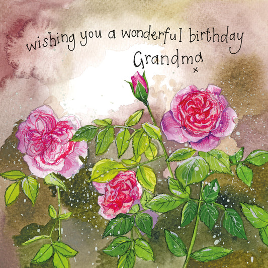 PINK ROSES GRANDMA CARD S445