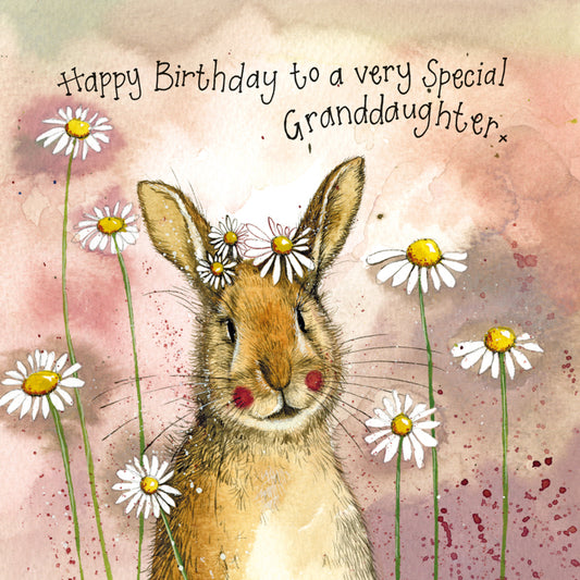RABBIT & DAISIES GRANDDAUGHTER CARD S451