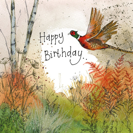 PHEASANT & BRACKEN BIRTHDAY CARD S463