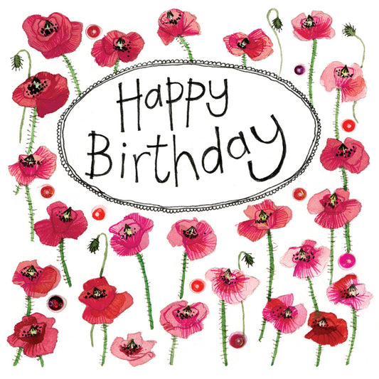 BIRTHDAY POPPIES CARD LS140