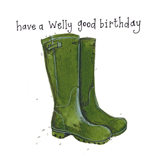 GREEN WELLIES CARD LS192