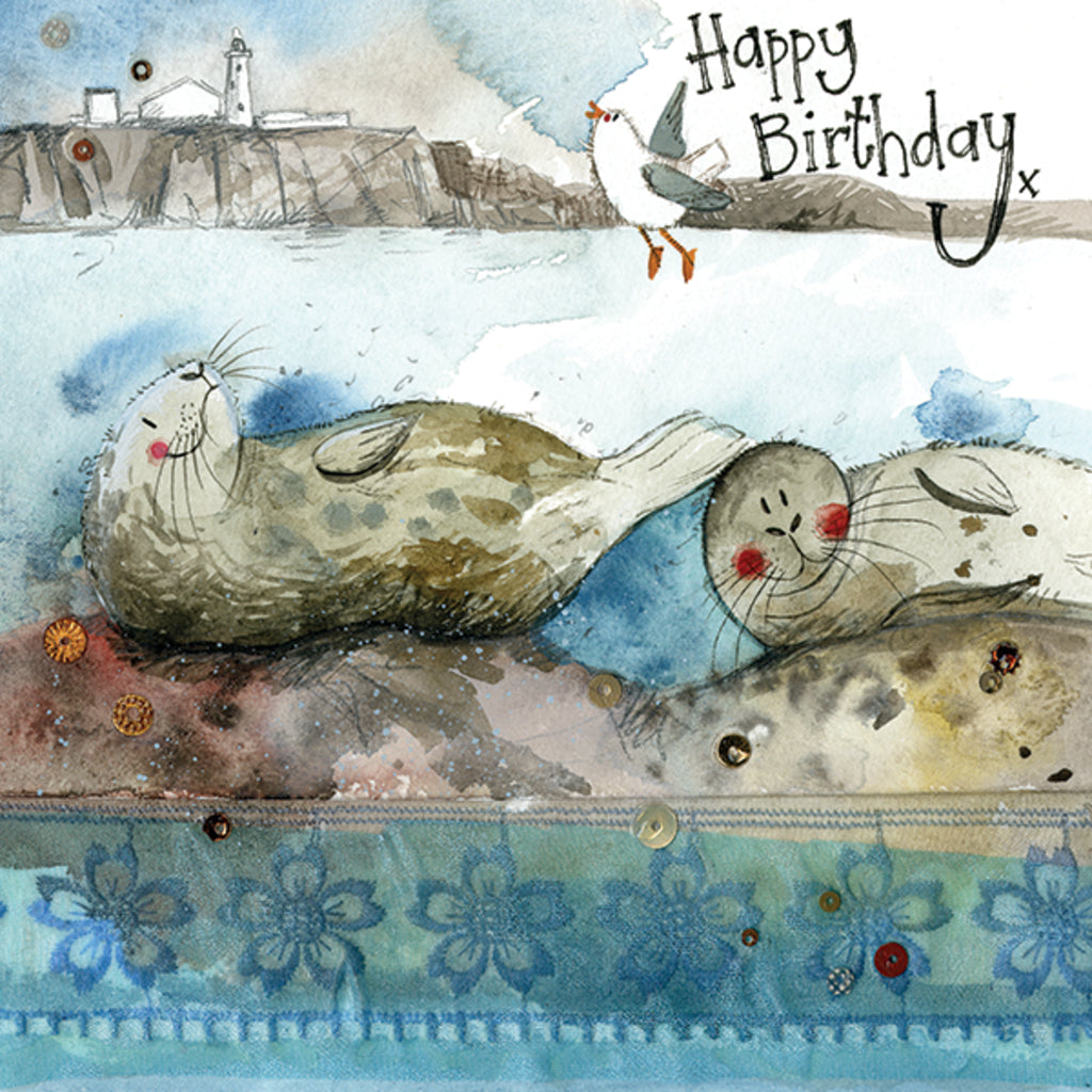 BATHING SEALS CARD W09