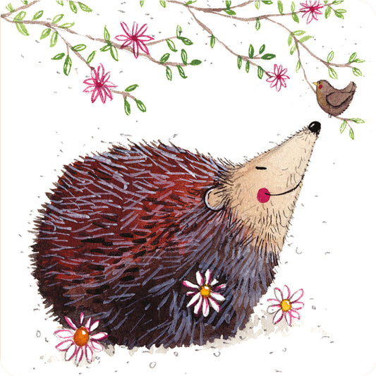 HEDGEHOG AND FLOWERS COASTER C178