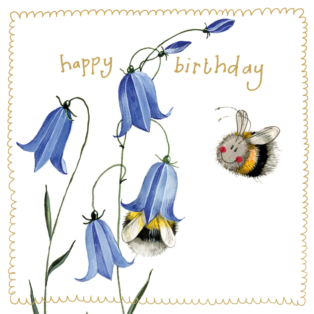 BEE AND HAREBELLS SPARKLE CARD S525