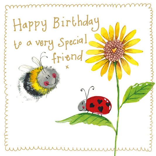 BEE AND LADYBIRD SPARKLE CARD S530