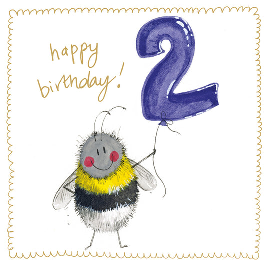 BEE 2 YEAR OLD SPARKLE CARD S537