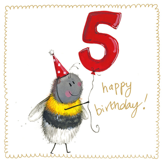 BEE 5 YEAR OLD SPARKLE CARD S540