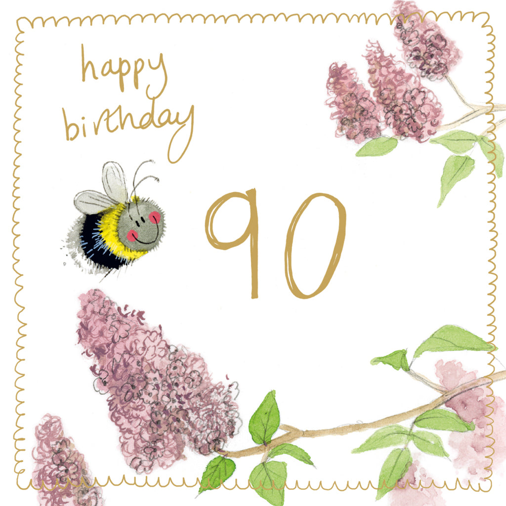BEE 90 YEAR OLD SPARKLE CARD S549