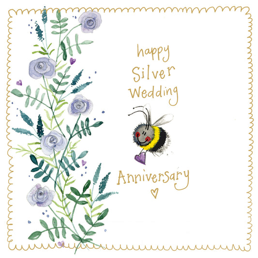 BEE SILVER WEDDING SPARKLE CARD S550