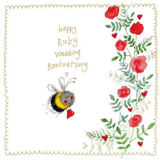 BEE RUBY WEDDING SPARKLE CARD S551