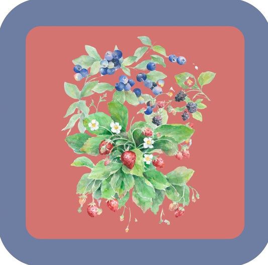 Carols Rose Garden Watercolor Berry Fruit Trio Garden Drink Coaster 264923 2524 264923