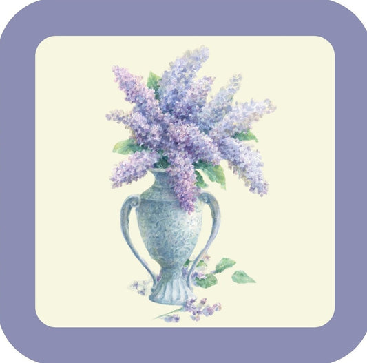 Carols Rose Garden Watercolor Purple Lilac Flower Vase Drink Coaster 264927 2528 264927