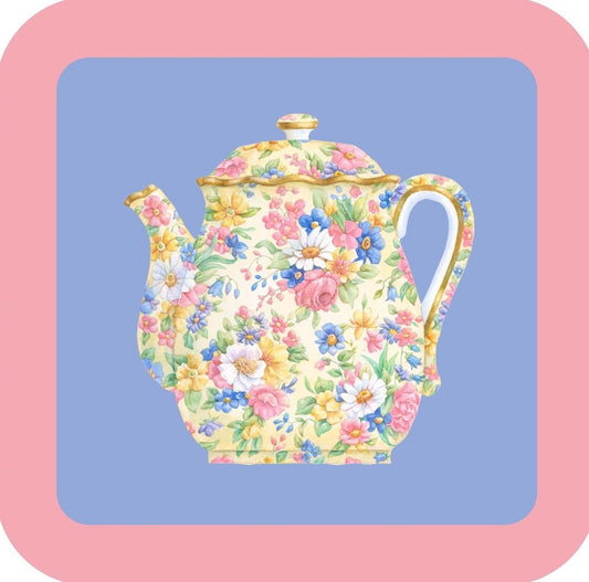 Carols Rose Garden Watercolor Daisy Teapot Drink Coaster 264940 2541 264940