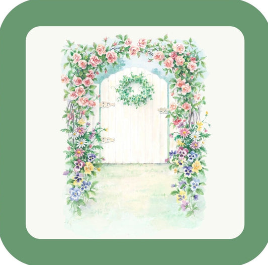 Carols Rose Garden Watercolor Flower Arch Trellis Gate Drink Coaster 264943 2544 264943