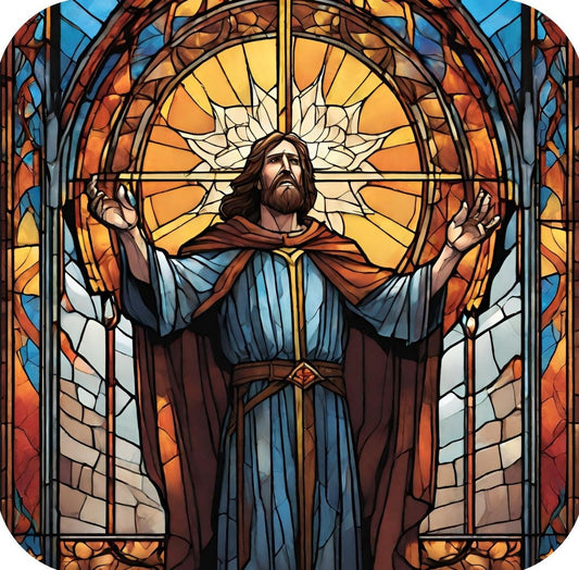 Vibrantly Colored Stained Glass Window Church Artistry V3 Drink Coaster 264964 2565 264964