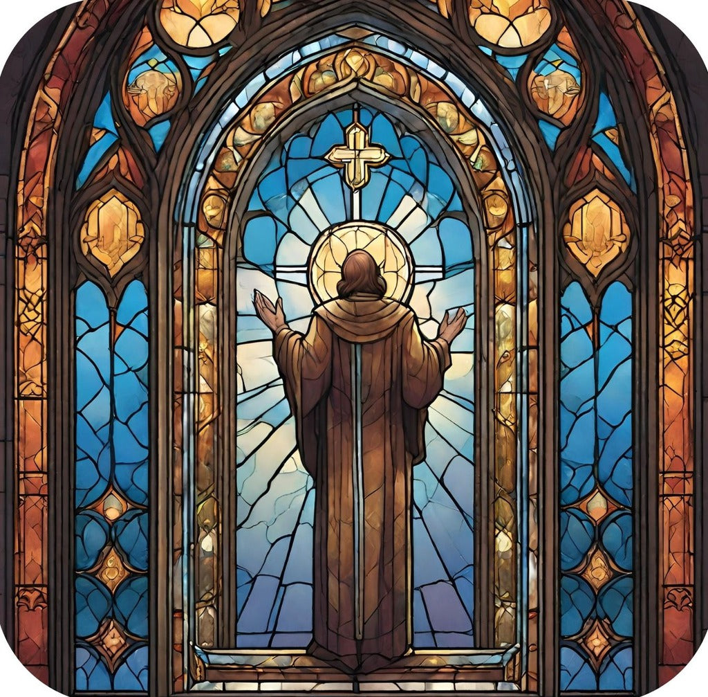 Vibrantly Colored Stained Glass Window Church Artistry V4 Drink Coaster 264965 2566 264965