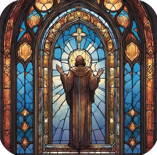 Vibrantly Colored Stained Glass Window Church Artistry V4 Drink Coaster 264965 2566 264965