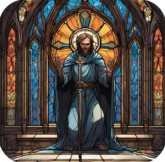 Vibrantly Colored Stained Glass Window Church Artistry V5 Drink Coaster 264966 2567 264966