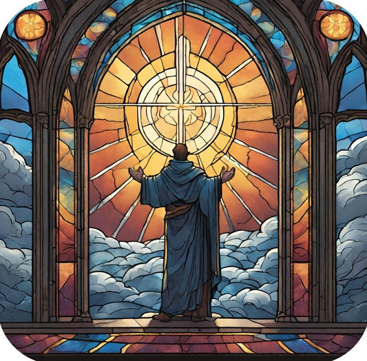 Vibrantly Colored Stained Glass Window Church Artistry V6 Drink Coaster 264967 2568 264967
