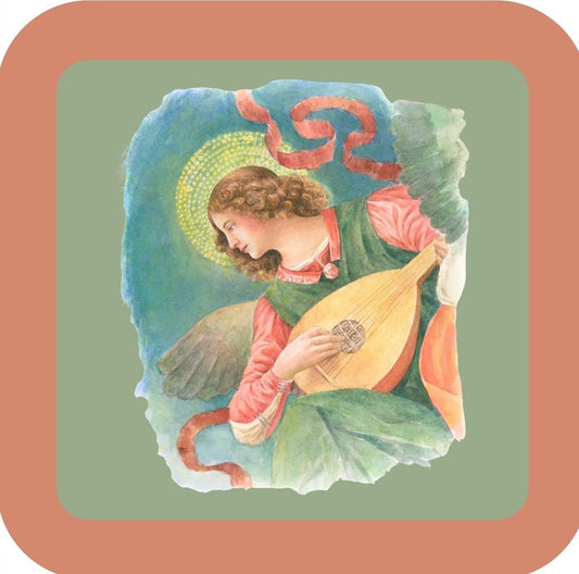 Carols Rose Garden Holiday Whimsy Angel Playing Lute H-CMS026 Drink Coaster 265056 2622 265056