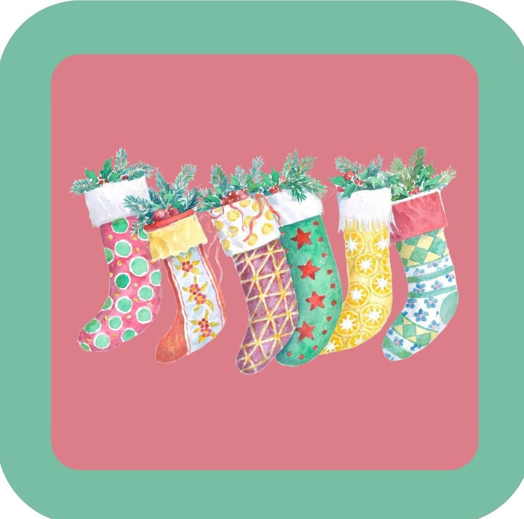 Carols Rose Garden Holiday Whimsy Decorated Stockings H-CMS473 Drink Coaster 265066 2632 265066