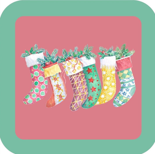 Carols Rose Garden Holiday Whimsy Decorated Stockings H-CMS473 Drink Coaster 265066 2632 265066
