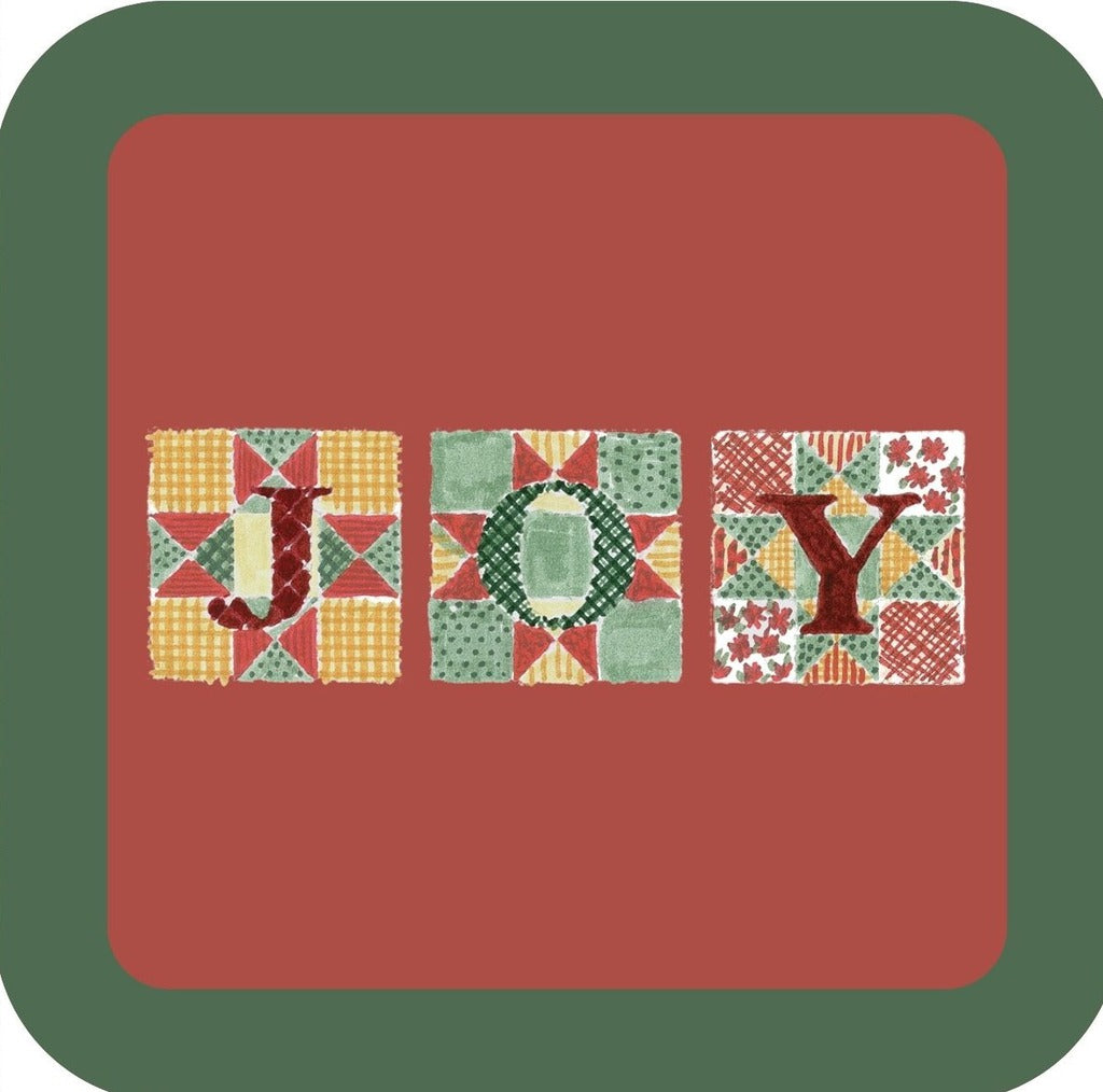 Carols Rose Garden Holiday Whimsy JOY Quiltblock Quilt Pattern H-CMS229 Drink Coaster 265075 2641 265075
