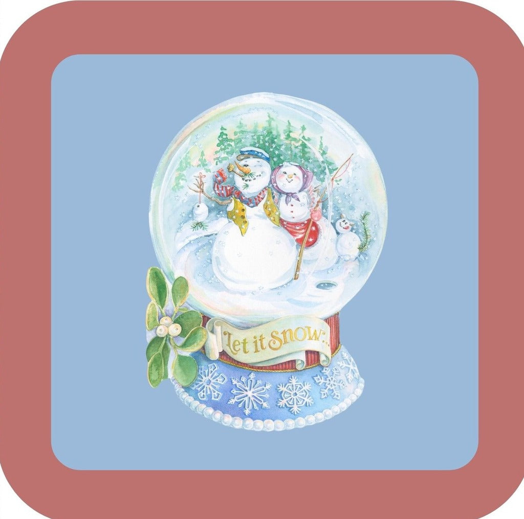 Carols Rose Garden Holiday Whimsy Let It Snow Snowglobe H-CMS438 Drink Coaster 265076 2642 265076