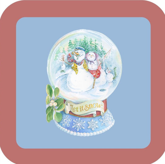 Carols Rose Garden Holiday Whimsy Let It Snow Snowglobe H-CMS438 Drink Coaster 265076 2642 265076