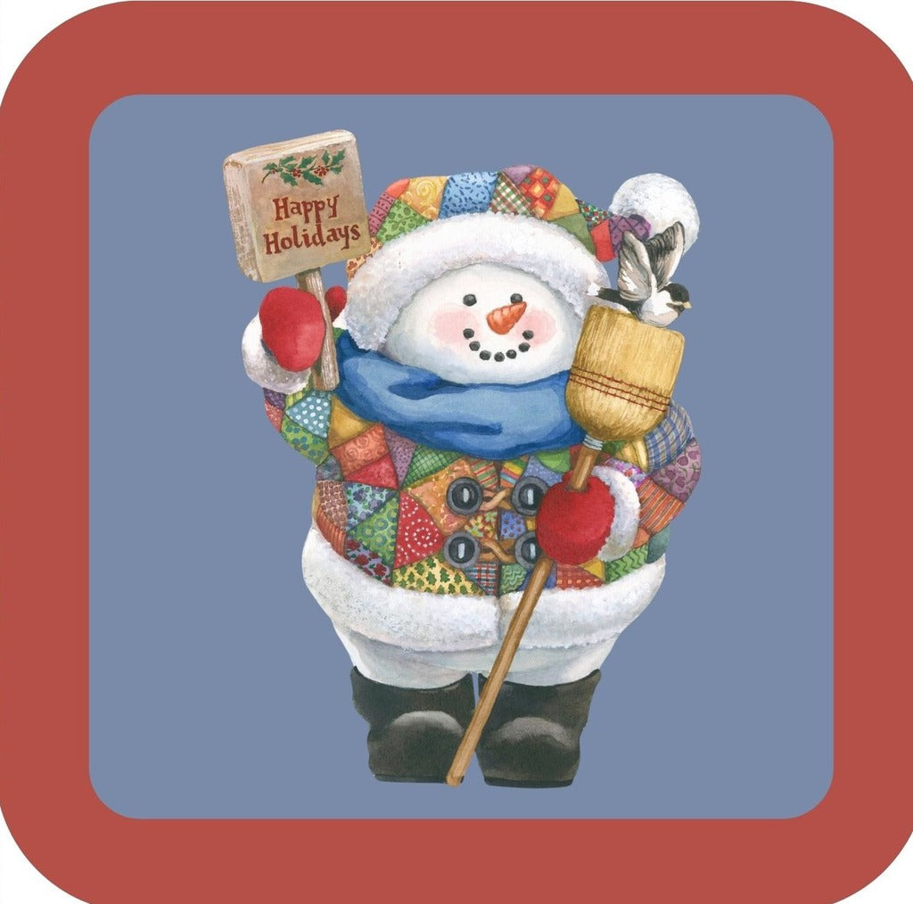 Carols Rose Garden Holiday Whimsy Patwork Quilt Themed Santa H-CMS442 Drink Coaster 265080 2646 265080