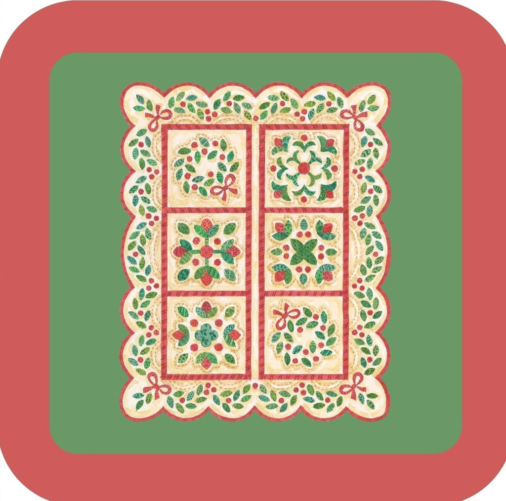 Carols Rose Garden Holiday Whimsy Scalloped Edge Holiday Quilt H-CMS349 Drink Coaster 265100 2666 265100